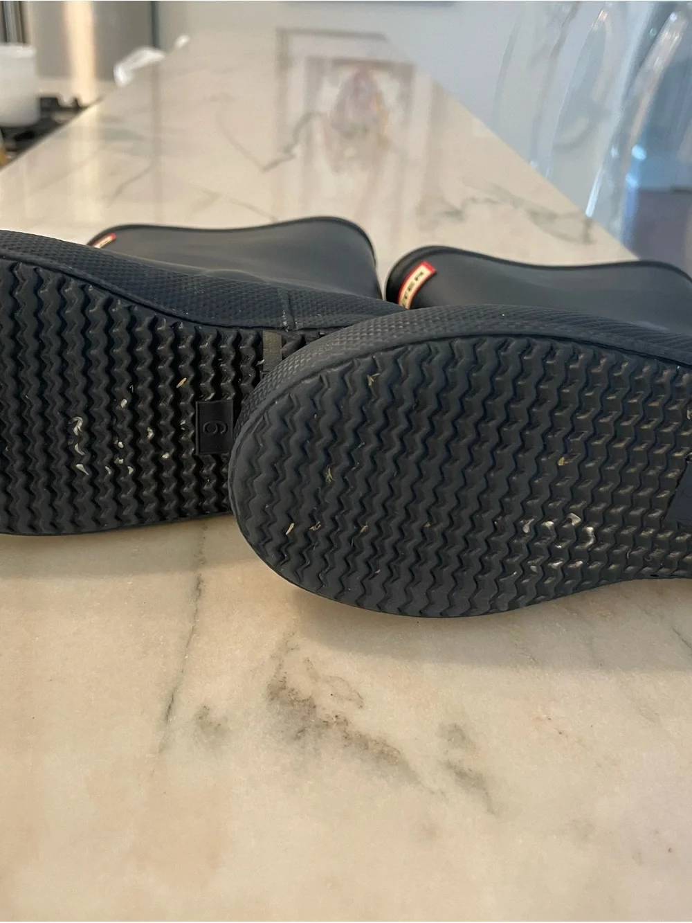 Hunter Black Logo Rain Boot Label